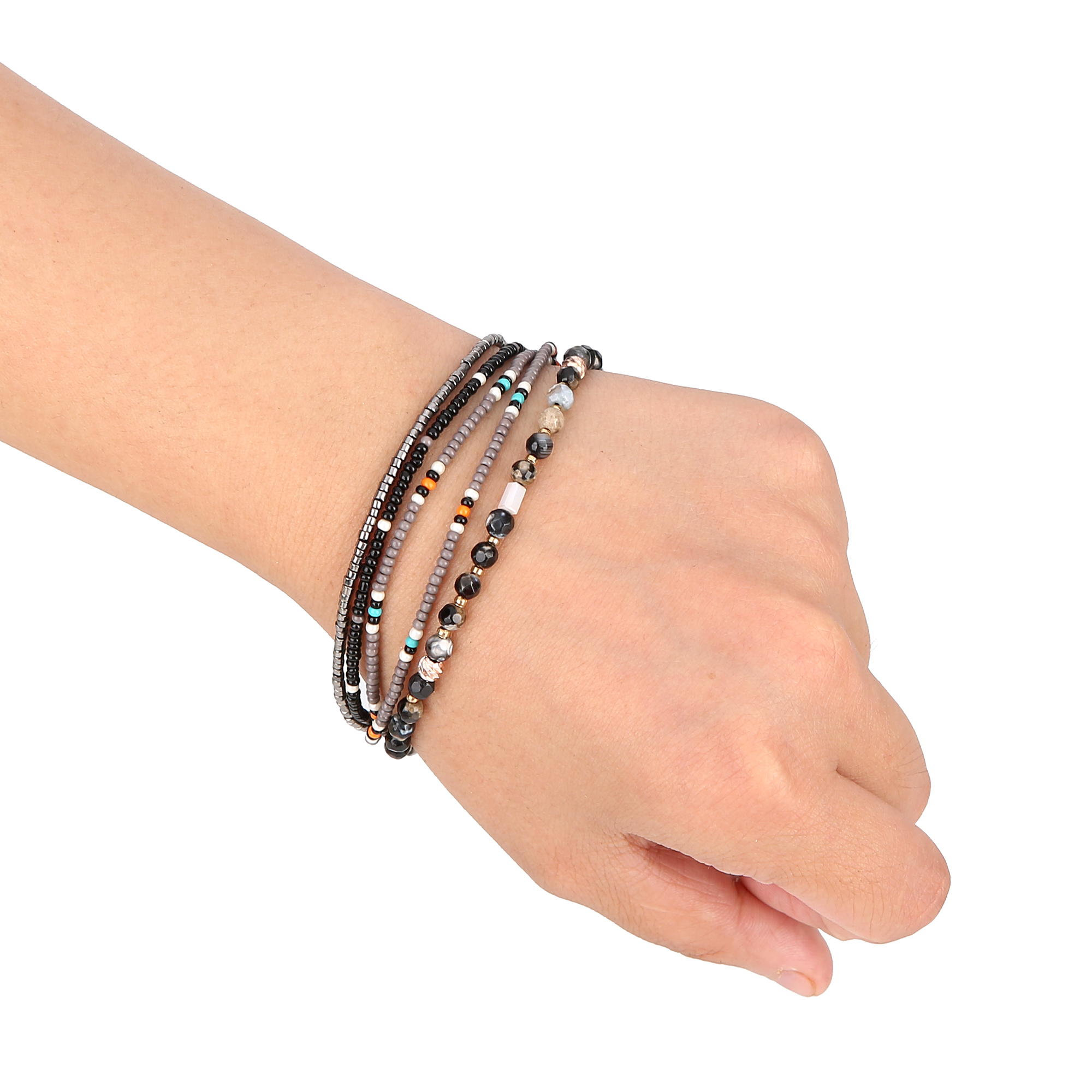 Handmade Multi-layer Bohemian Multi-Colored Sequin Gold Cuff Bracelet for Women