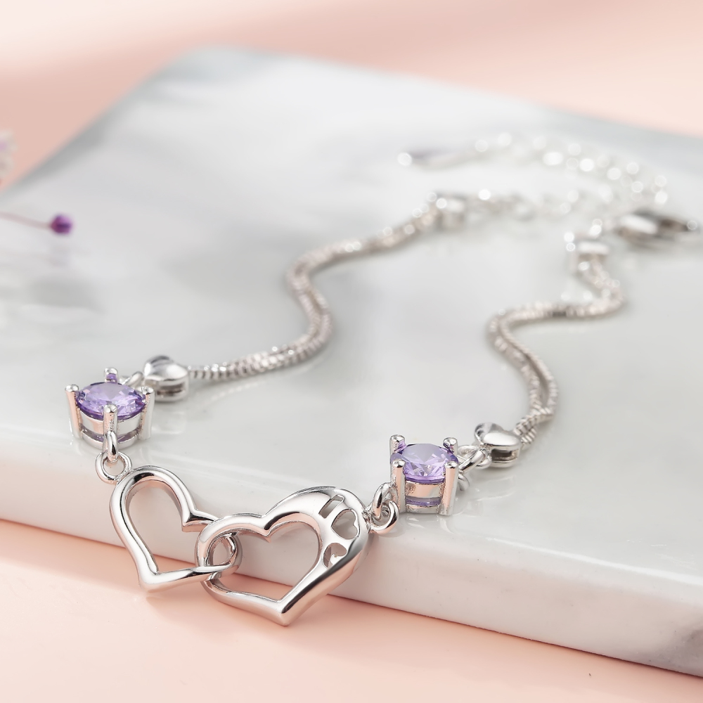 Zircon Women Chain Heart Bracelet Women Fashion Gift For Women Women Bracelet