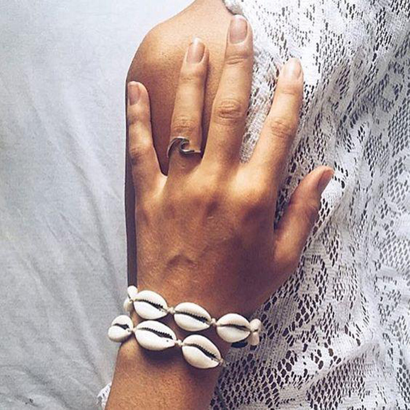 Handmade Natural Seashell Hand Woven Rope Bracelets Women Accessories Gift