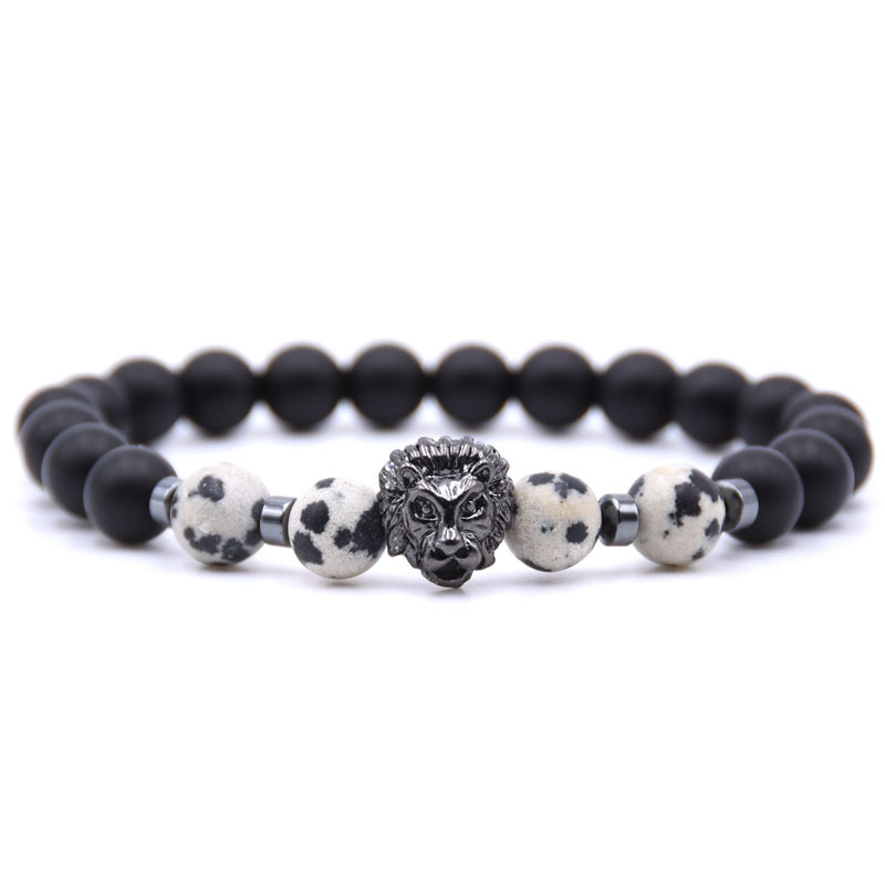 Lion Head Natural Weathering Agate Volcanic Stone Beads Bracelet Man Fashion Women Fashion Gift For Women Fashion Bracelets