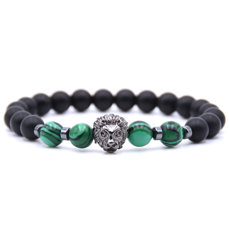 Lion Head Natural Weathering Agate Volcanic Stone Beads Bracelet Man Fashion Women Fashion Gift For Women Fashion Bracelets