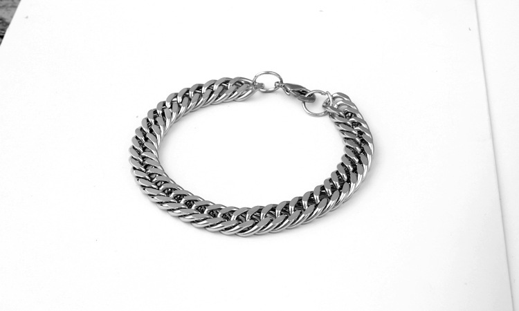 Fashion Silver Stainless Steel Chain Link Bracelet Wristband Bangle Jewelry Men
