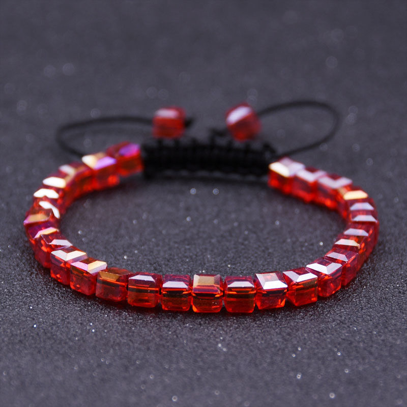 Charm Men Natural Yellow Crystal Hexagonal Bead Bracelet Macrame Bangle Gift