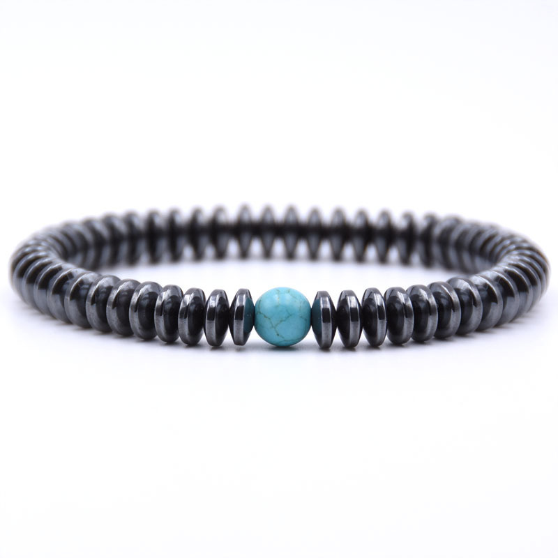 Hematite Beads Stone Therapy Health Care Jewelry Black Onyx Turquoise Bracelet