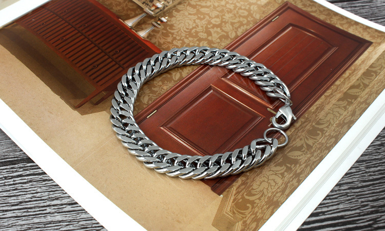 Fashion Silver Stainless Steel Chain Link Bracelet Wristband Bangle Jewelry Men
