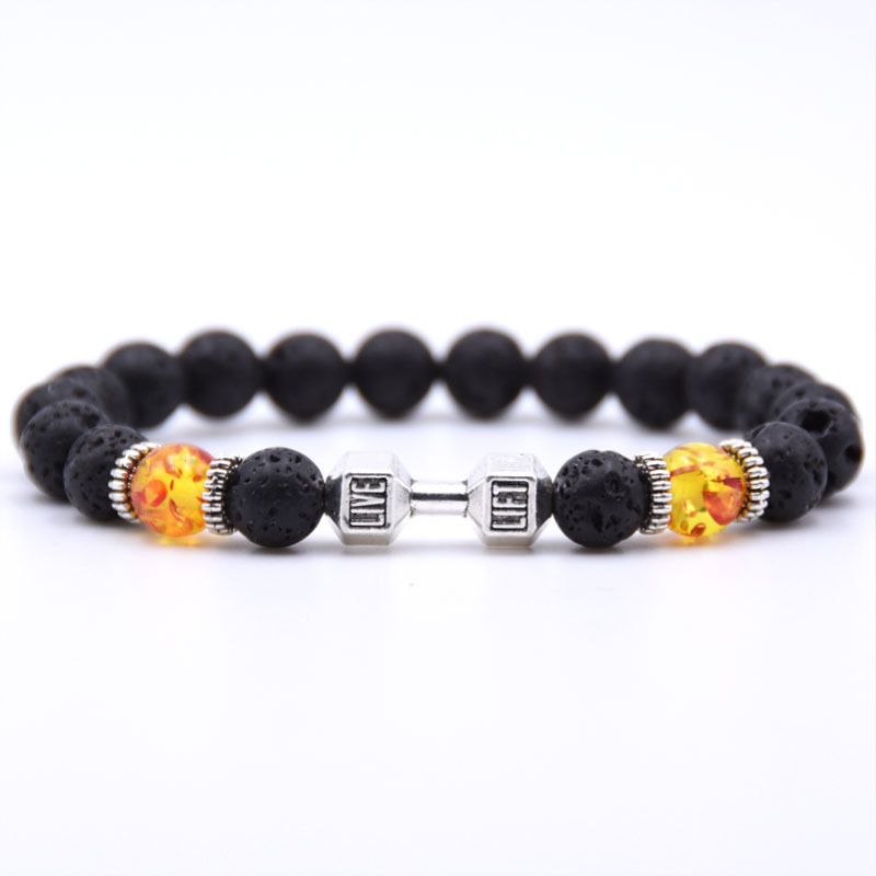 Lion Head Alloy 8MM Lava Stone Bracelet Man Fashion Women Fashion Gift For Women Fashion Bracelets