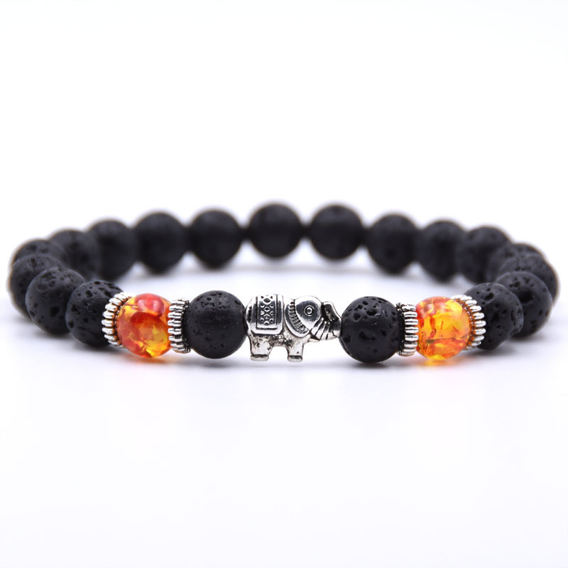 Lion Head Alloy 8MM Lava Stone Bracelet Man Fashion Women Fashion Gift For Women Fashion Bracelets