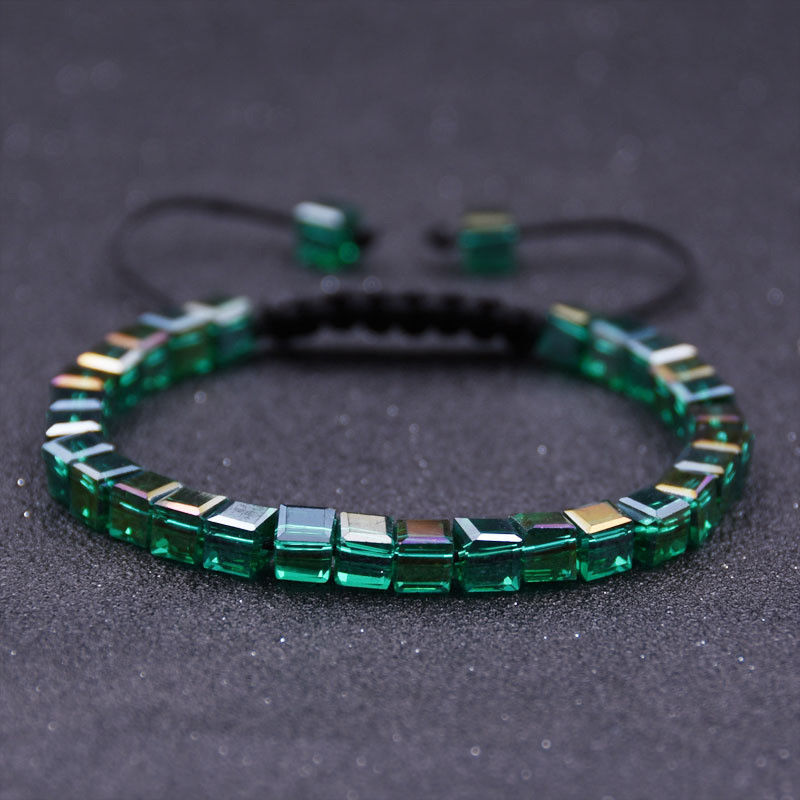 Charm Men Natural Yellow Crystal Hexagonal Bead Bracelet Macrame Bangle Gift