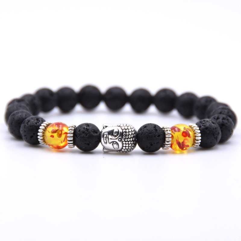 Lion Head Alloy 8MM Lava Stone Bracelet Man Fashion Women Fashion Gift For Women Fashion Bracelets