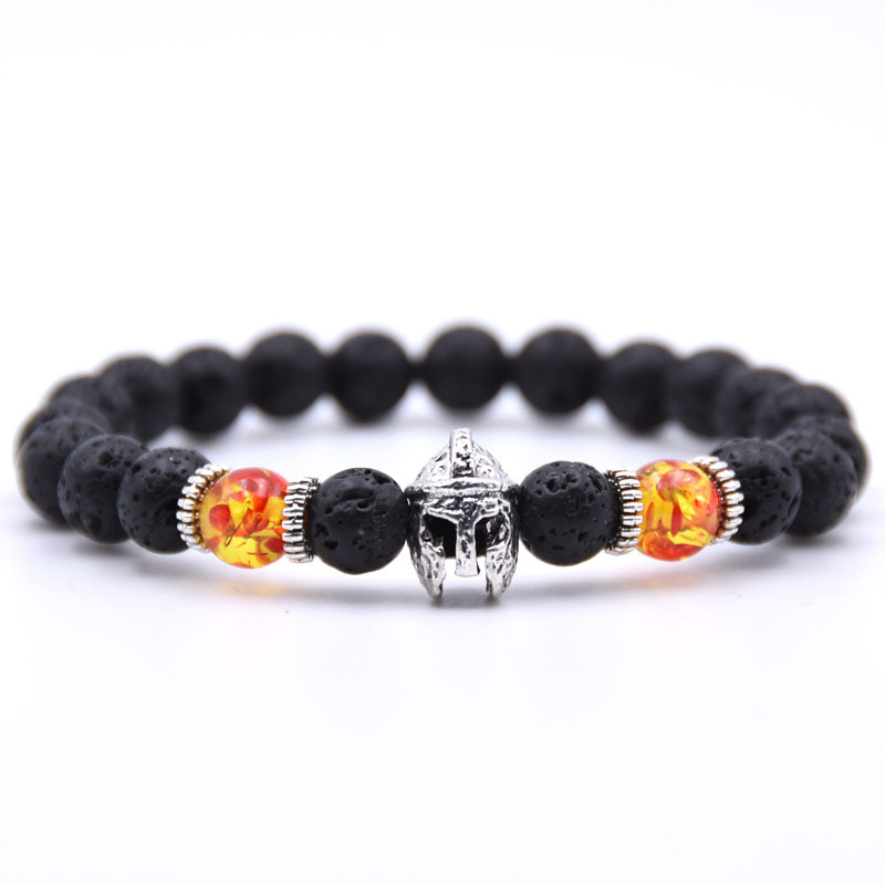 Lion Head Alloy 8MM Lava Stone Bracelet Man Fashion Women Fashion Gift For Women Fashion Bracelets