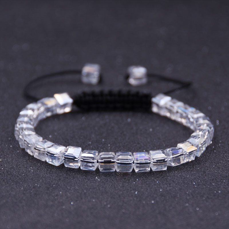 Charm Men Natural Yellow Crystal Hexagonal Bead Bracelet Macrame Bangle Gift