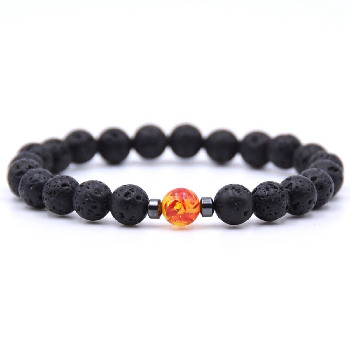 Spot Jasper 1PCS 8MM Lava Stone Bracelet Man Fashion Women Fashion Gift For Women Fashion Bracelets