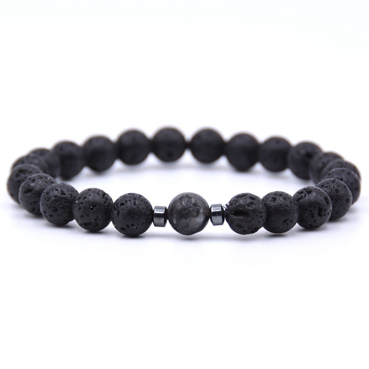 Spot Jasper 1PCS 8MM Lava Stone Bracelet Man Fashion Women Fashion Gift For Women Fashion Bracelets