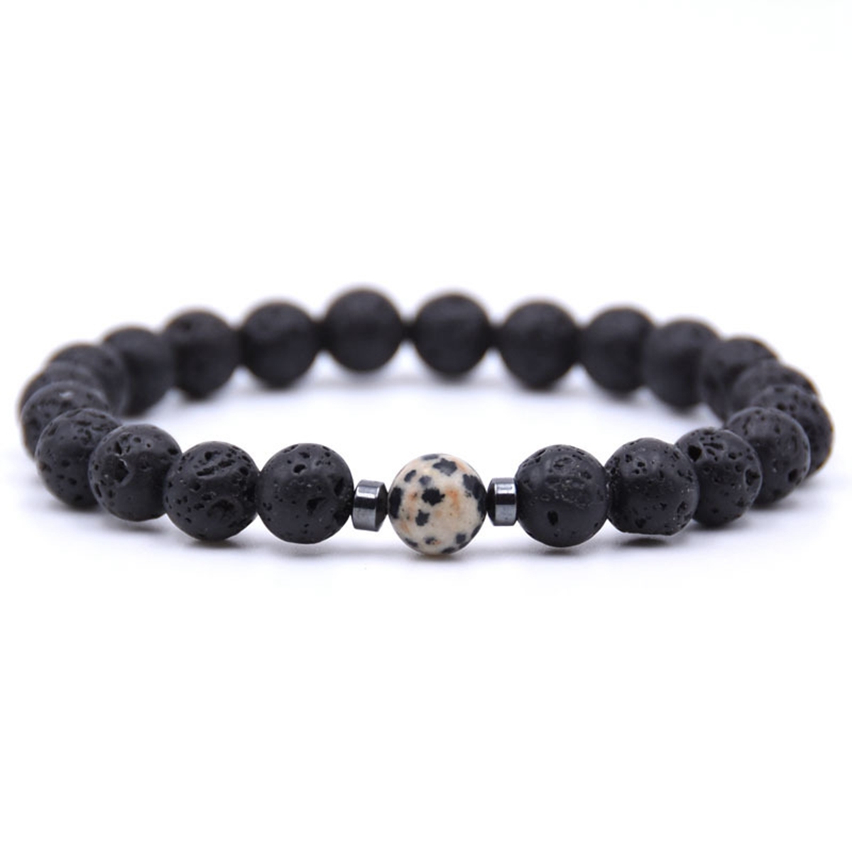 Spot Jasper 1PCS 8MM Lava Stone Bracelet Man Fashion Women Fashion Gift For Women Fashion Bracelets