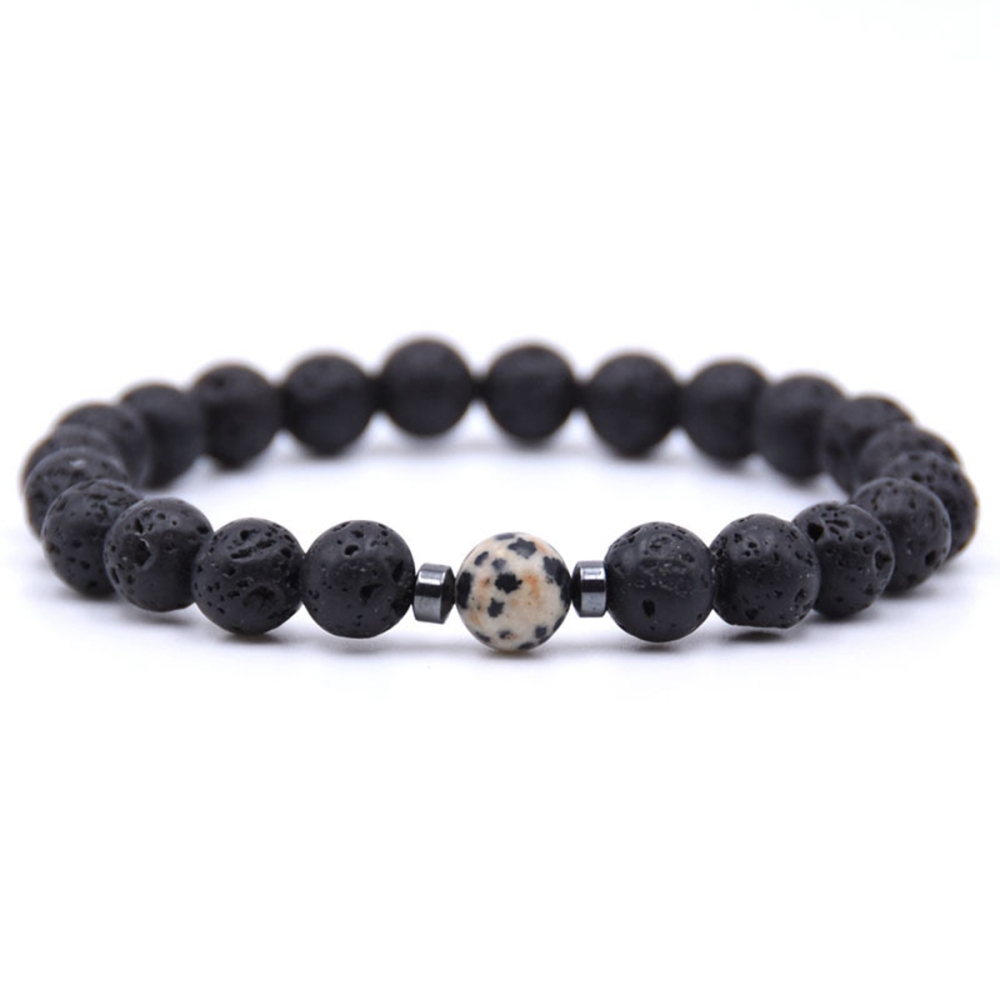 Spot Jasper 1PCS 8MM Lava Stone Bracelet Man Fashion Women Fashion Gift For Women Fashion Bracelets