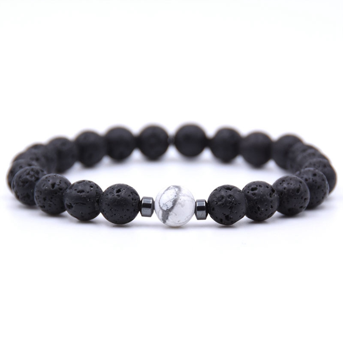 Spot Jasper 1PCS 8MM Lava Stone Bracelet Man Fashion Women Fashion Gift For Women Fashion Bracelets