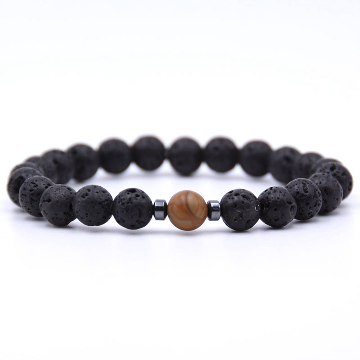 Spot Jasper 1PCS 8MM Lava Stone Bracelet Man Fashion Women Fashion Gift For Women Fashion Bracelets