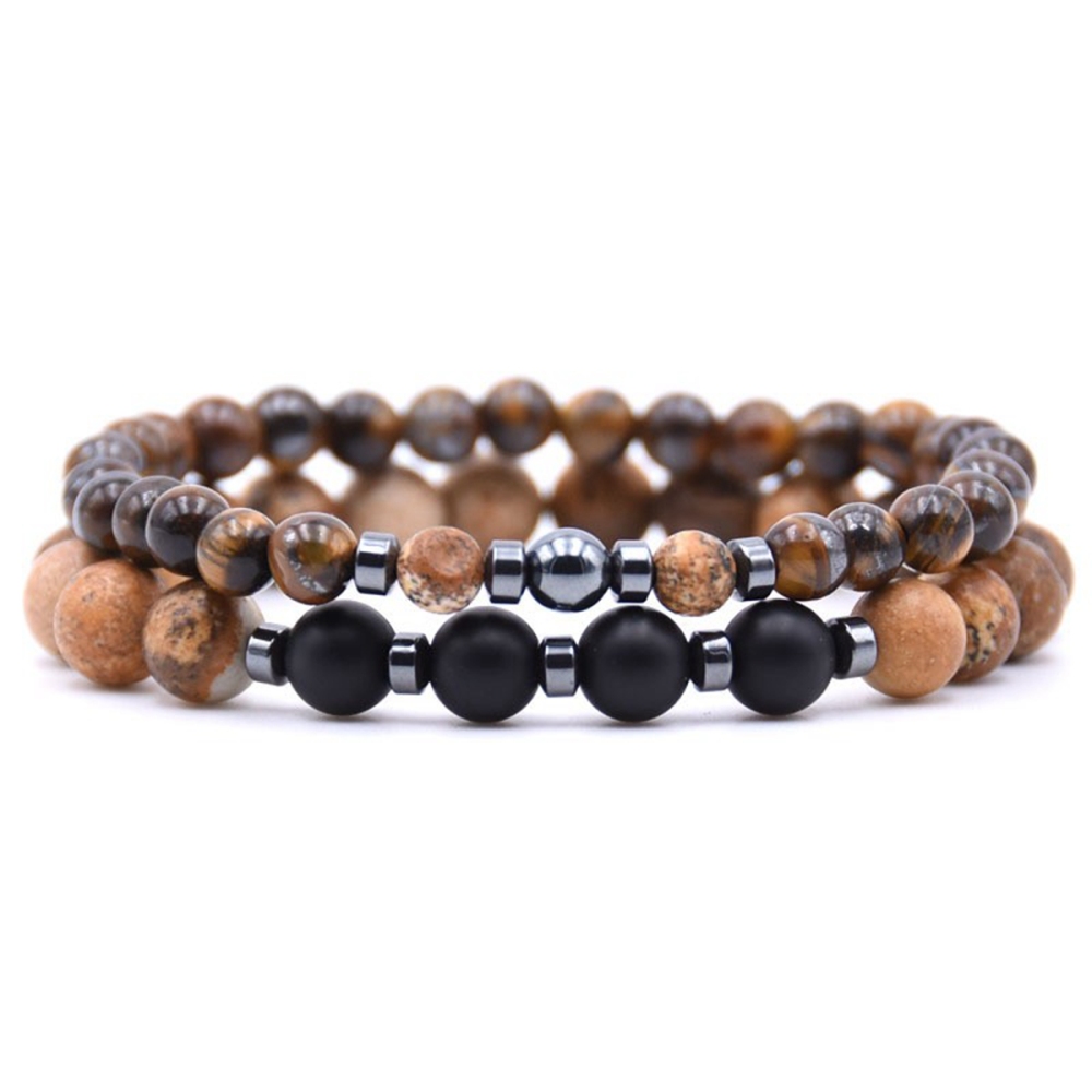 2PCS/Lot 6MM Spectrolite Bracelet And 8MM Soda lite Bracelet Man Fashion Women Fashion Gift For Women Fashion Bracelets
