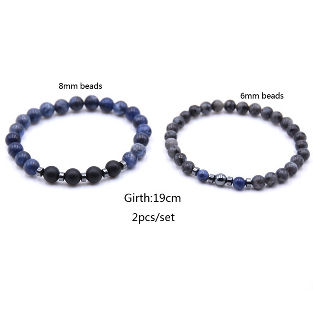 2PCS/Lot 6MM Spectrolite Bracelet And 8MM Soda lite Bracelet Man Fashion Women Fashion Gift For Women Fashion Bracelets