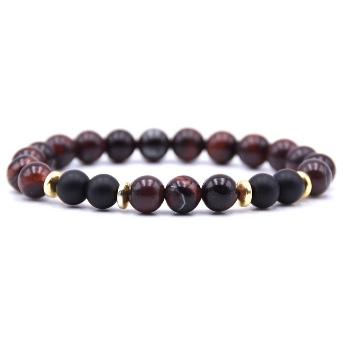 Spectrolite 8MM Charms Stone Bracelet With 4pcs Matte Black Stone Man Fashion Women Fashion Gift For Women Fashion Bracelets
