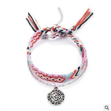 3pcs/set Multilayer Leather Adjustable Bracelet Woman Girl Beauty Charm Bracelet