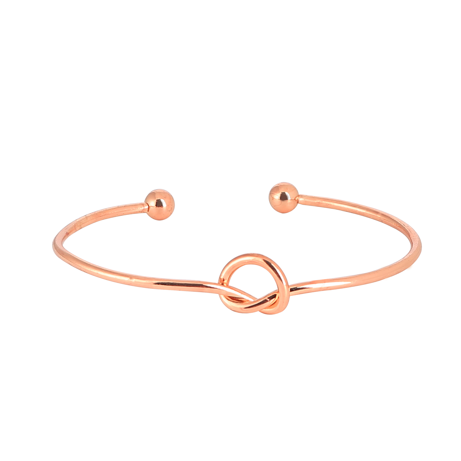 Women's Fashion 925 Silver Adjustable Bangle Simple Love Knot Cuff Bracelet