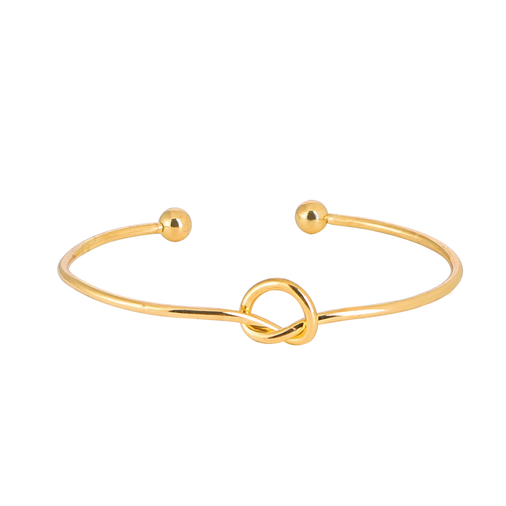 Women's Fashion 925 Silver Adjustable Bangle Simple Love Knot Cuff Bracelet