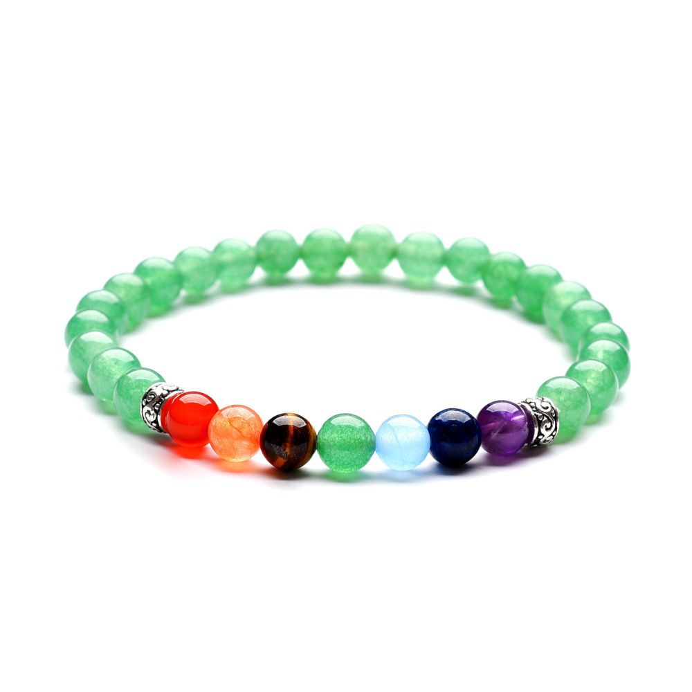 Woman 7 Chakra Healing Beaded Bracelet Natural Lava Stone Diffuser Charm Jewelry