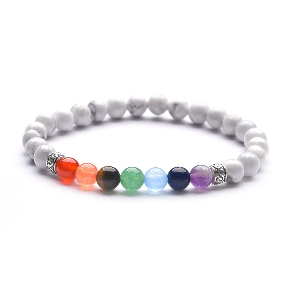 Woman 7 Chakra Healing Beaded Bracelet Natural Lava Stone Diffuser Charm Jewelry
