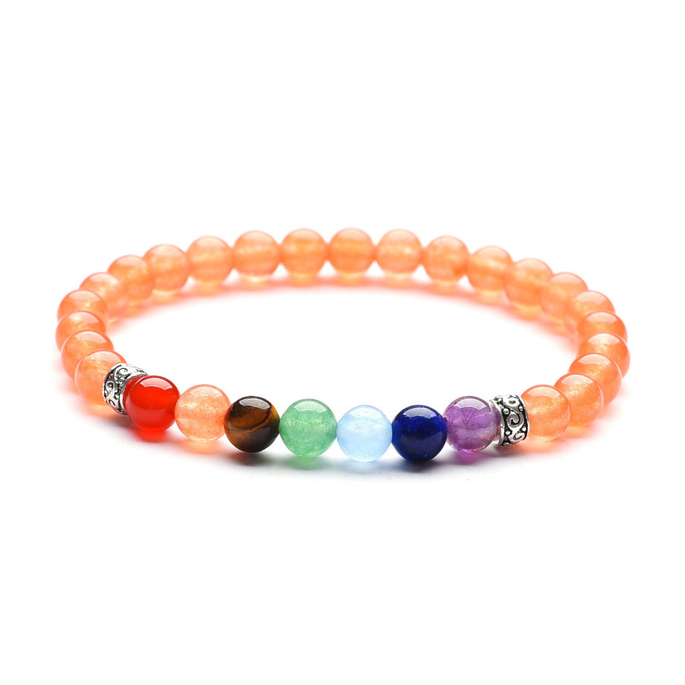 Woman 7 Chakra Healing Beaded Bracelet Natural Lava Stone Diffuser Charm Jewelry