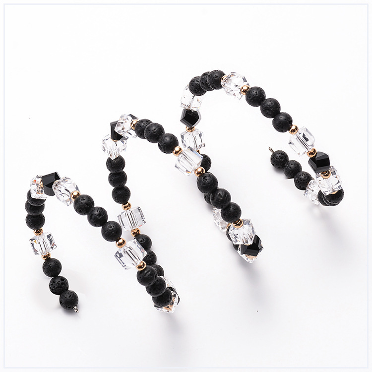 Woman Man Round Multilayer Charm Bracelet Natural Crystal Wide Fashion Jewelry