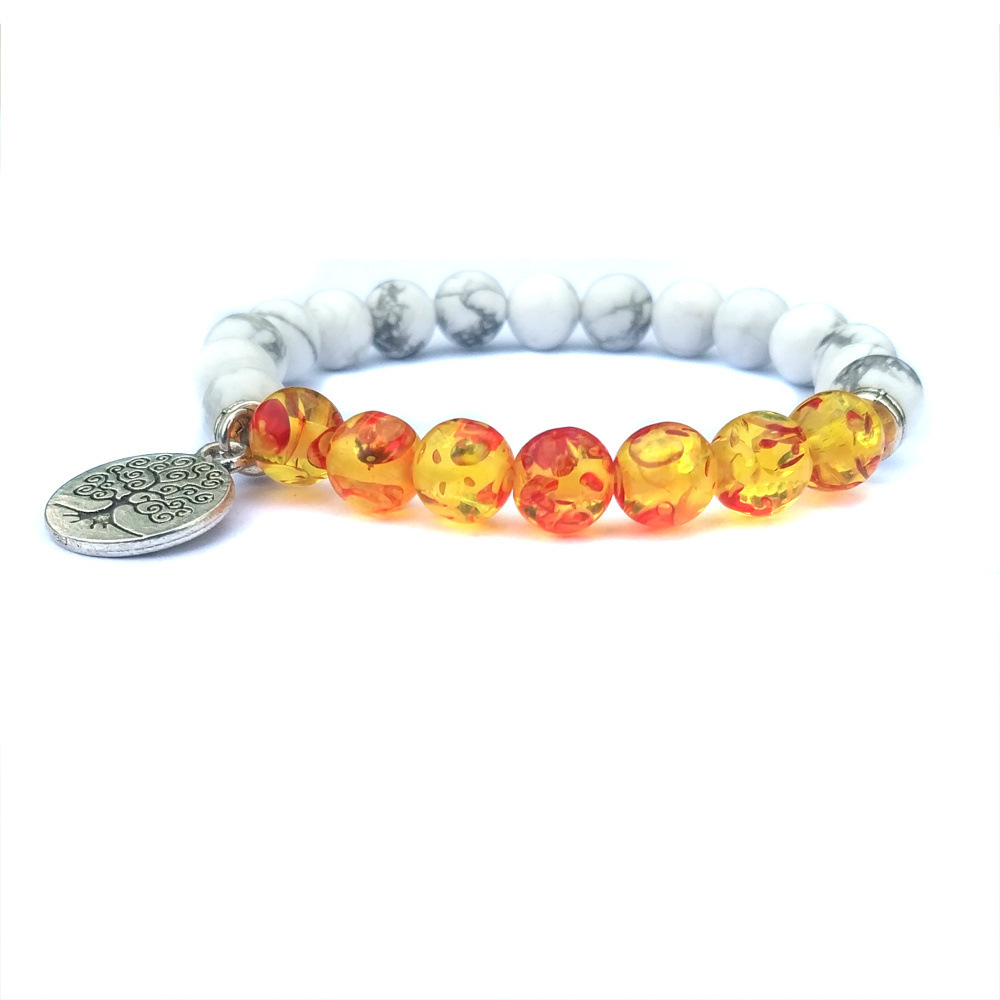 Fashion Tree of Life Stone Stretchy Chakra Wrist Bracelet for Women and Men
