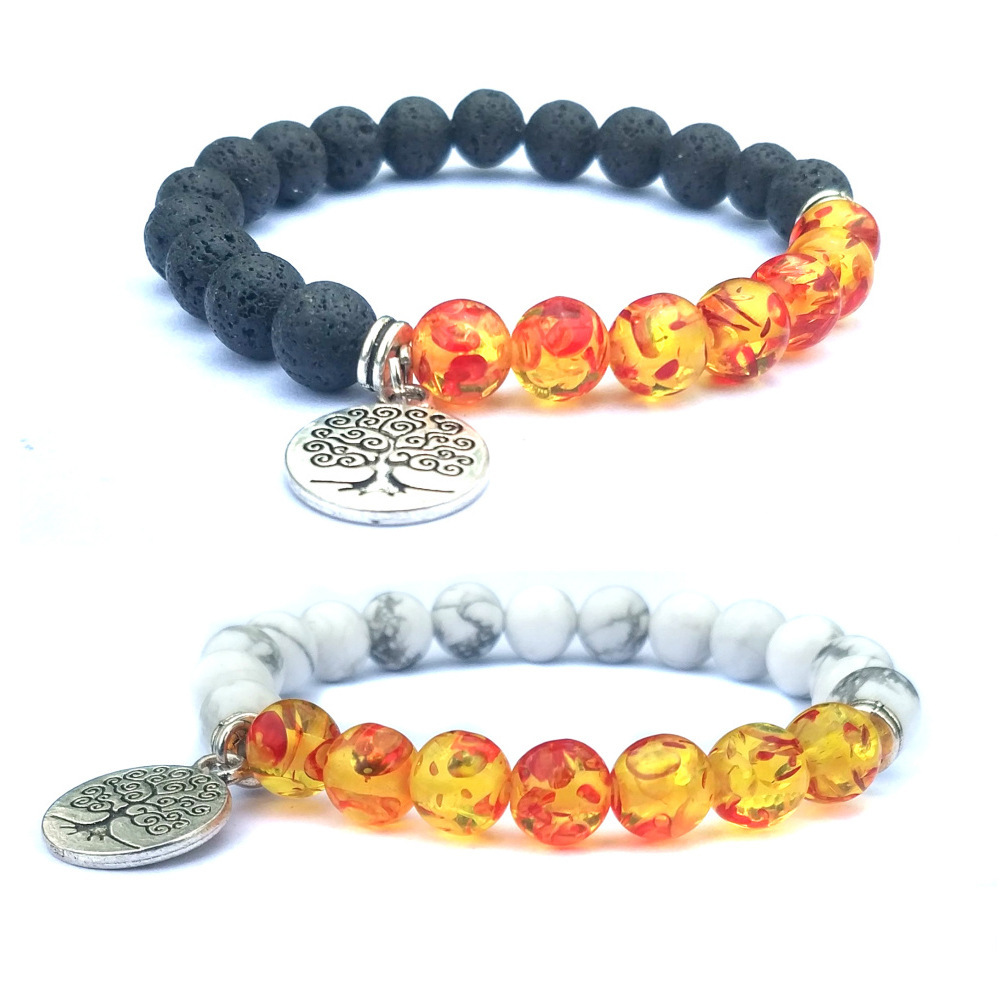 Fashion Tree of Life Stone Stretchy Chakra Wrist Bracelet for Women and Men