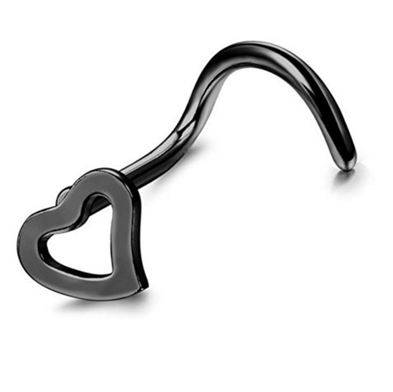Women's Jewelry S-shaped Curved Heart Nose Ring Charm Gift