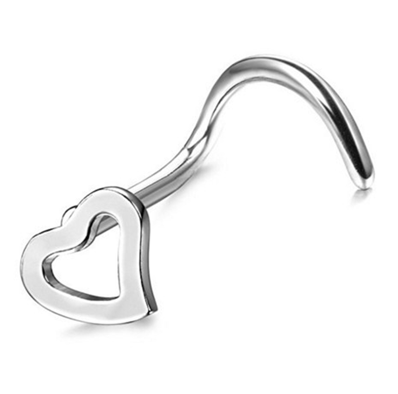 Women's Jewelry S-shaped Curved Heart Nose Ring Charm Gift