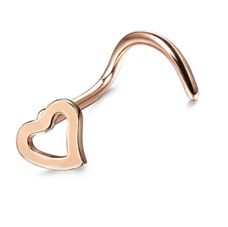 Women's Jewelry S-shaped Curved Heart Nose Ring Charm Gift