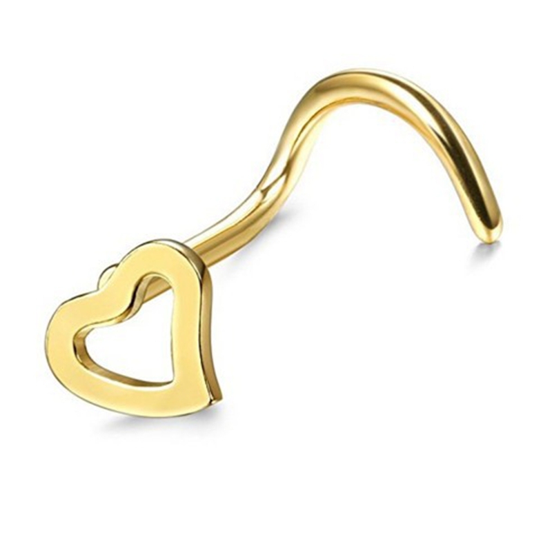 Women's Jewelry S-shaped Curved Heart Nose Ring Charm Gift