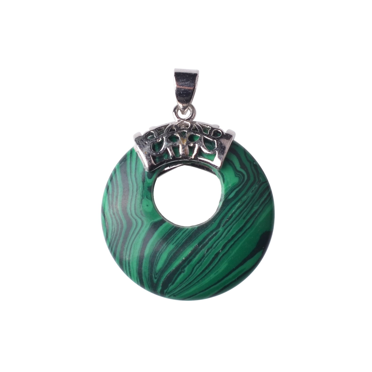 Natyral Crystal Stone Donut Coin Round Reiki Healing Pendant Charm Neckalce