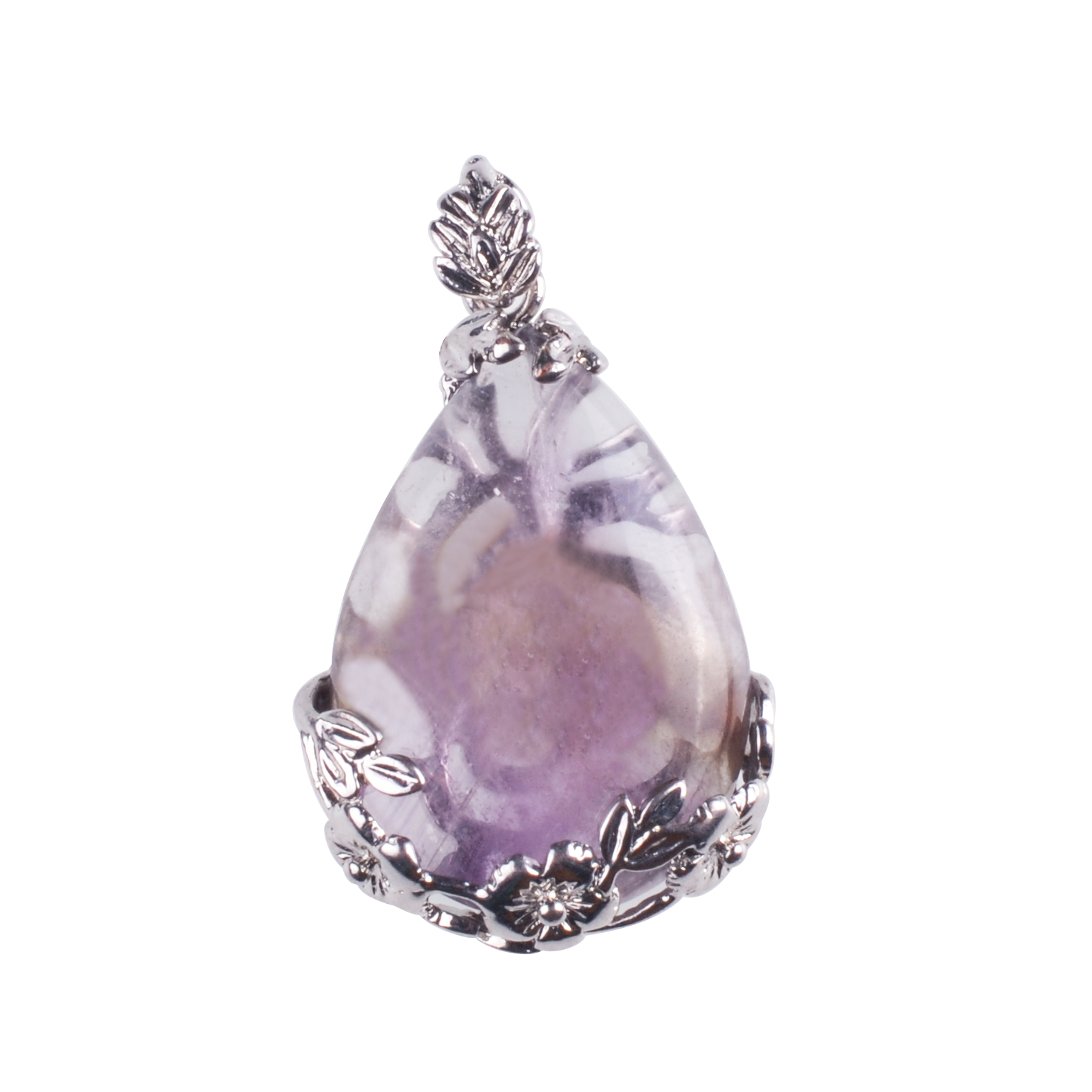 Natural Stone Flower Waterdrop Chain Healing Point Pendant Charm Necklace
