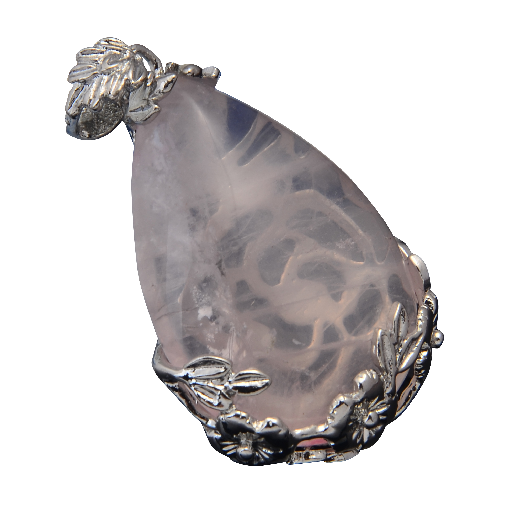 Natural Stone Flower Waterdrop Chain Healing Point Pendant Charm Necklace