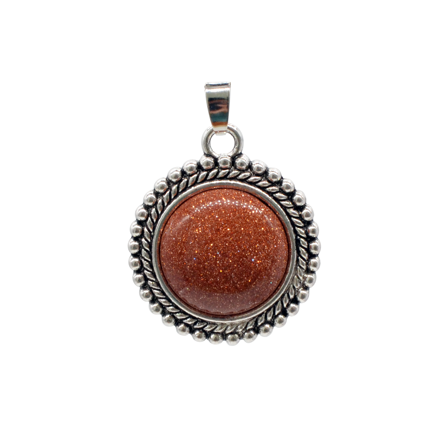 Natural Crystal Stone Round Sun Chakra Healing Gemstone Pendant Charm Necklace