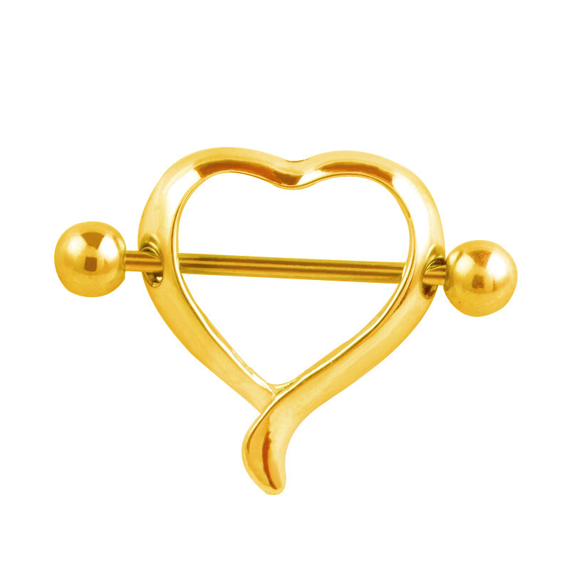1PCS Stainess Steel Love Heart Nipple Bar Ring Shield Barbell Body Jewelry