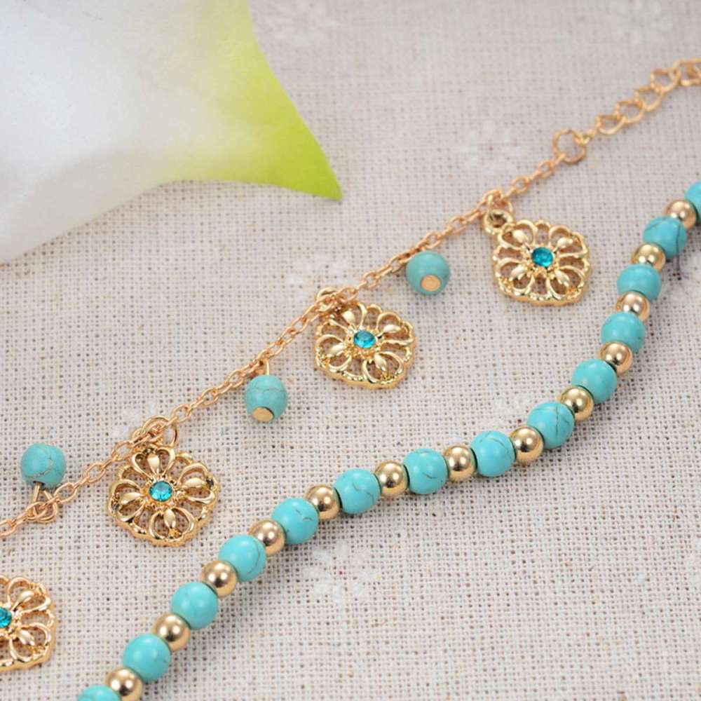 Boho Wave Anklet Multi-Layer Beach Anklet Foot Charm Jewelry Gifts Women