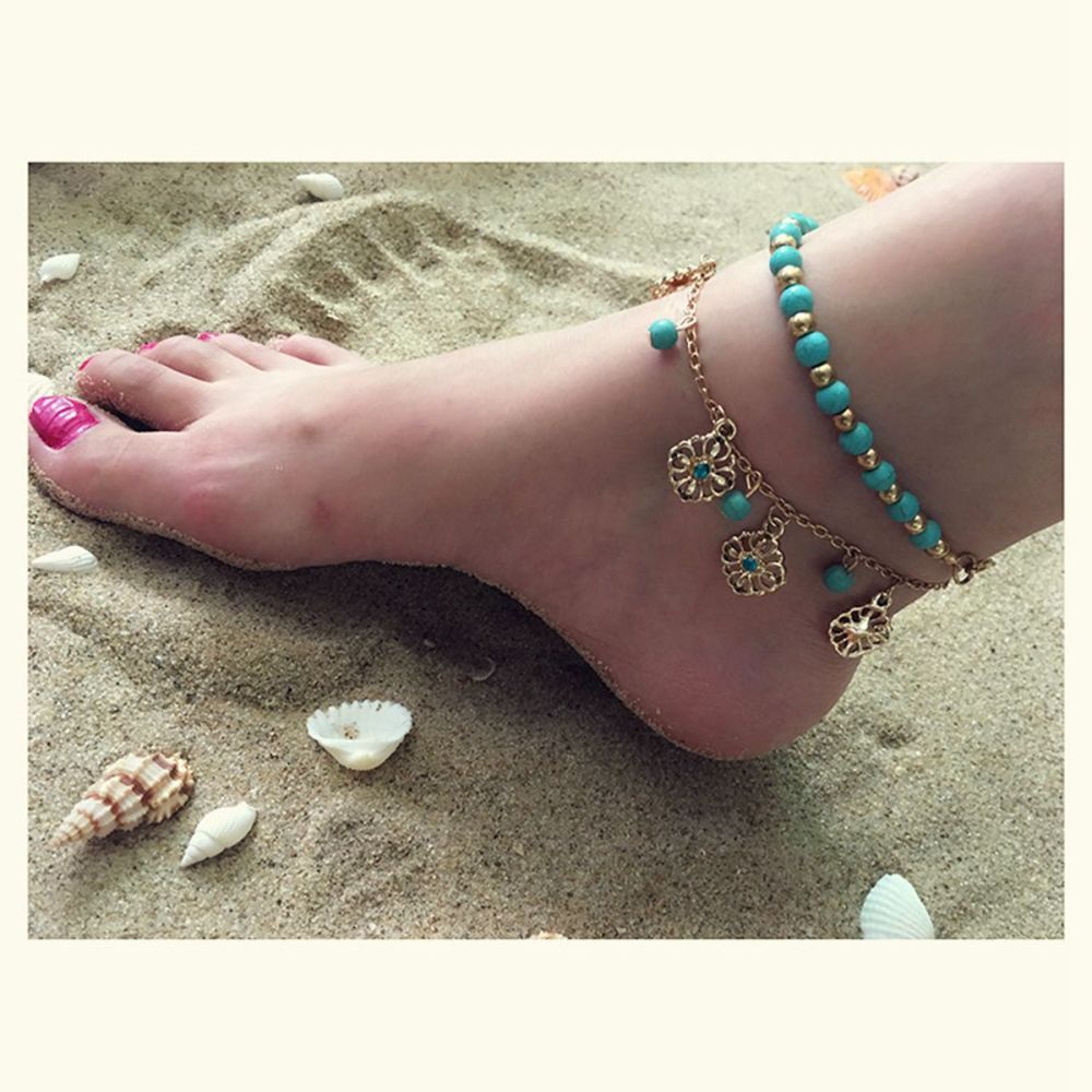 Boho Wave Anklet Multi-Layer Beach Anklet Foot Charm Jewelry Gifts Women