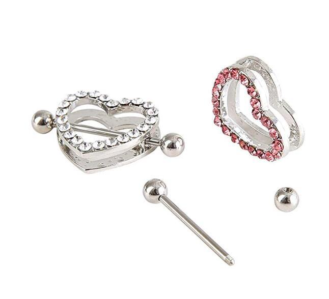 Nipple Shield Heart Rings Stainless Steel Body Piercing Jewelry