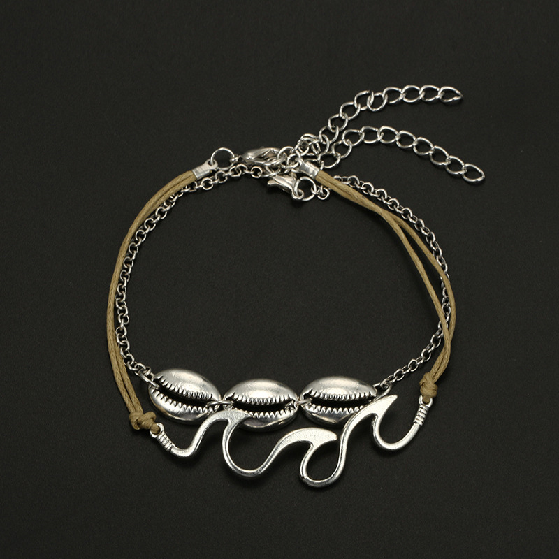 Boho Wave Shell Anklet Multi-Layer Beach Anklet Foot Charm Jewelry Gifts Women