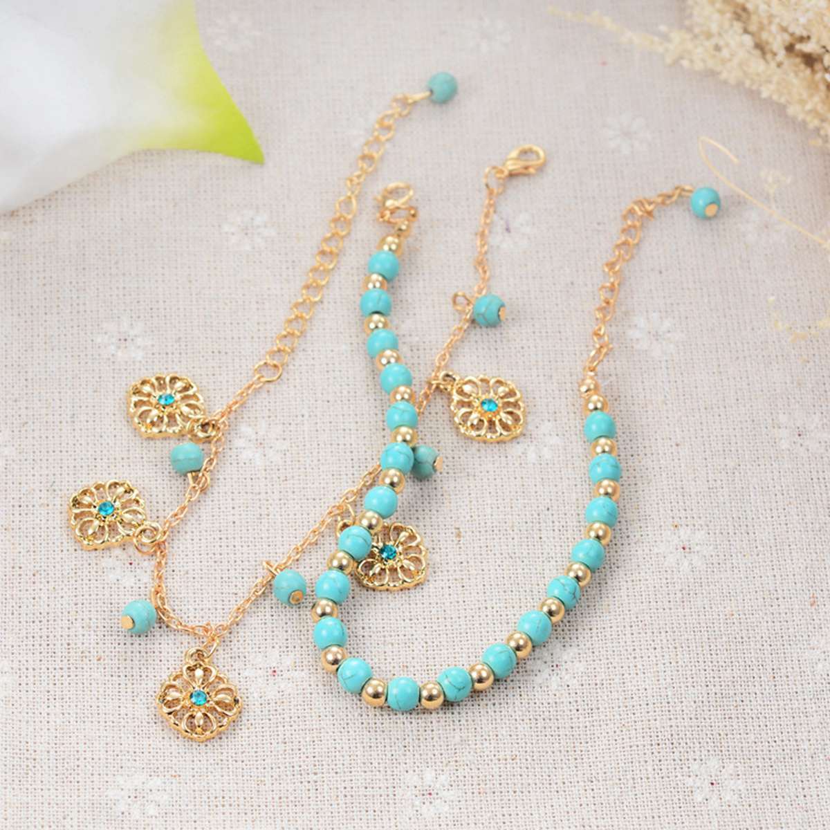 Boho Wave Anklet Multi-Layer Beach Anklet Foot Charm Jewelry Gifts Women