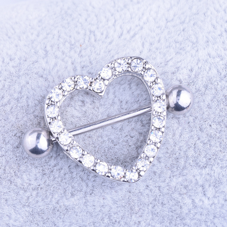 Nipple Shield Heart Rings Stainless Steel Body Piercing Jewelry