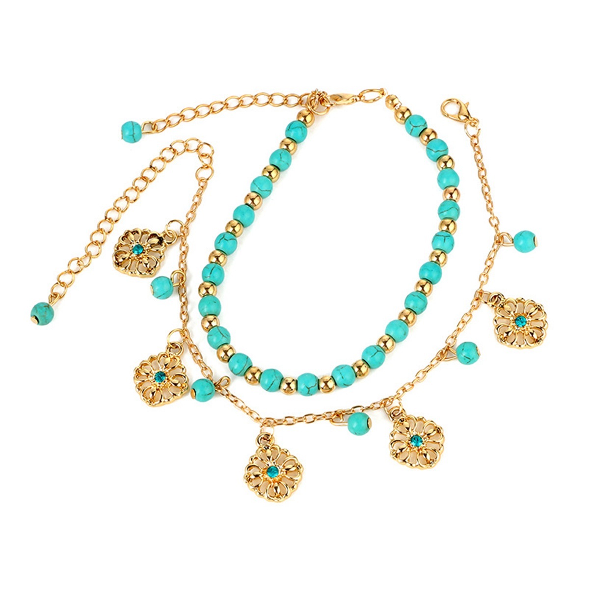 Boho Wave Anklet Multi-Layer Beach Anklet Foot Charm Jewelry Gifts Women