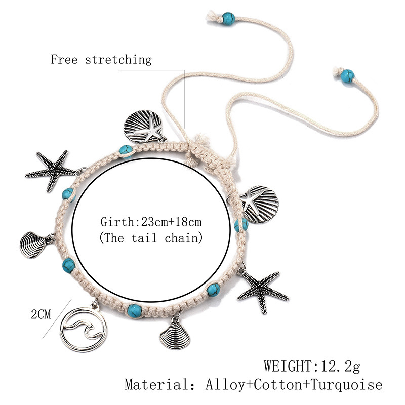 Boho Wave Anklet Multi-Layer Beach Anklet Foot Charm Jewelry Gifts Women